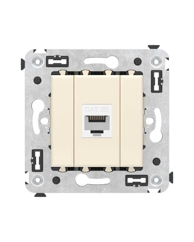 Розетка RJ-45 в стену, кат.5E, Avanti, одинарная, ванильная дымка (4405663). Розетка компьютерная. ДКС во Владимире