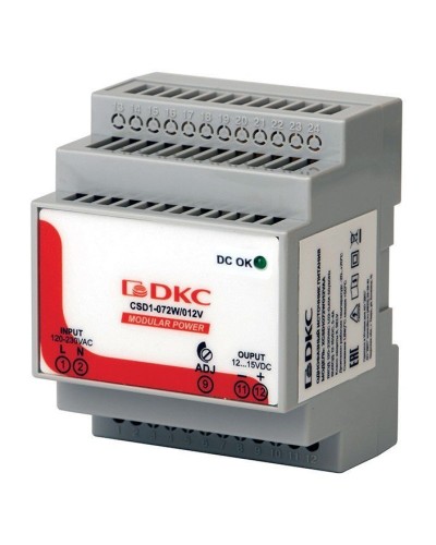 Источник питания однофазный 72Вт, 5А, 12В (XCSD1072W012VAA). Источник питания  MODULAR POWER однофазный. ДКС во Владимире