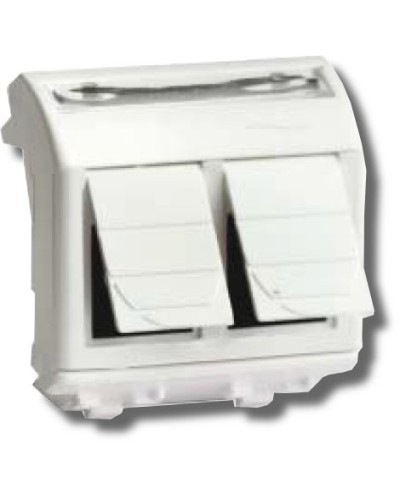 Розетка RJ-45 Brava 2 модуля белая (76656B): Розетка компьютерная с двумя разъёмами во Владимире