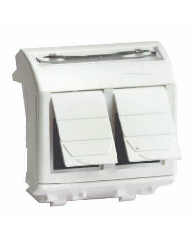Розетка RJ-45 Brava 2 модуля слоновая кость (75459S): Розетка компьютерная с двумя разъёмами во Владимире