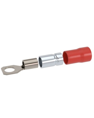 Наконечник НКИ 0,25-1,5 М4 (D4,3мм) с отверстием под винт (100 шт) (2A4P-DS-PVC). Наконечник с отверстием под винт и изолированным фланцем ПВХ, двойная гильза. ДКС во Владимире
