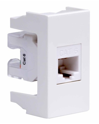 Розетка RJ-45 Viva 1 модуль кат.6A белая (45058). Розетка компьютерная экранированная с одним разъёмом. ДКС во Владимире