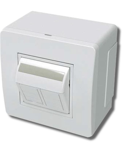 Коробка в сборе с 2 розетками RJ45, кат.5е, белая (10656): Коробка в сборе во Владимире