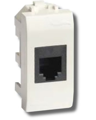 Розетка RJ-45 Brava 1 модуль белая (76654B): Розетка компьютерная с одним разъёмом во Владимире