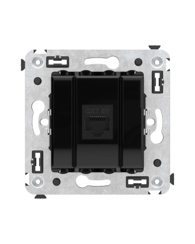 Розетка RJ-45 в стену, кат.5E, Avanti, одинарная, черный квадрат (4402663). Розетка компьютерная. ДКС во Владимире