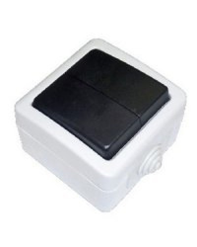 Переключатель двухклавишный 2-полюсный с 2 мест EF602SA, серый, LK Aqua (80006). Переключатель. Экопласт во Владимире