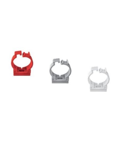 Ecoplast держатель с защелкой для труб D25, АБС, красный (50 шт) (49625-50). Держатель с защелкой для аспирационной системы. Экопласт во Владимире