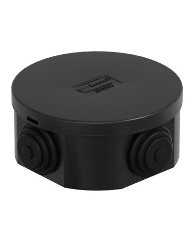 Коробка JBR080 D=80х40, 4 вых., IP44, черная (44005BL-1). Коробка монтажная. Экопласт во Владимире