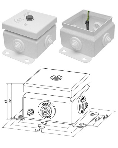 КМ IP55-0808 (без DIN рейки). Коробка монтажная электротехническая. Гефест во Владимире