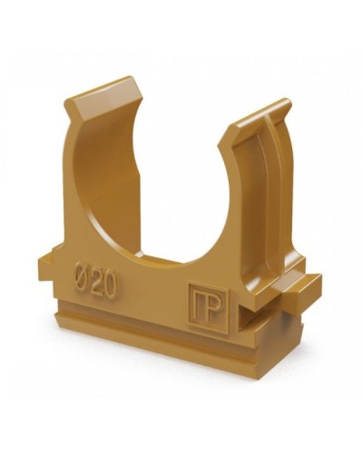 Крепёж-клипса для труб АБС-пластик бук D20 (100 шт) (PR13.0046). Крепление для труб ПВХ. Промрукав во Владимире