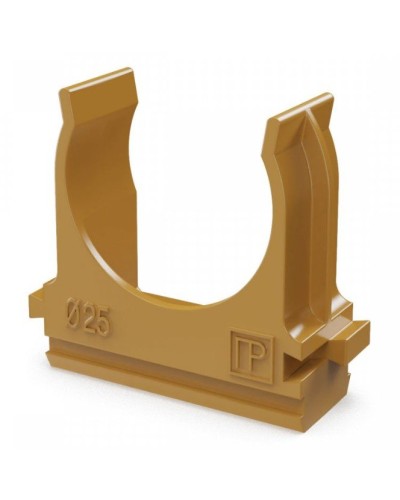 Крепёж-клипса для труб АБС-пластик бук D25 (100 шт) (PR13.0047). Крепление для труб ПВХ. Промрукав во Владимире