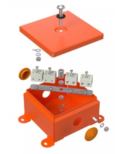 Коробка огнестойкая 110х110х65 (70-0360-FR6.0-8). Коробка огнестойкая для открытой установки. Промрукав во Владимире