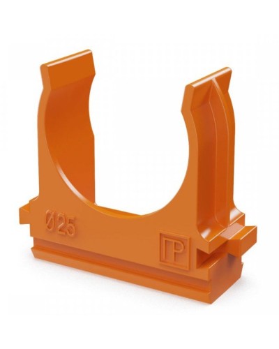 Крепёж-клипса для труб АБС-пластик оранжевая D25 (100 шт) (PR13.0065). Крепление для труб ПВХ. Промрукав во Владимире