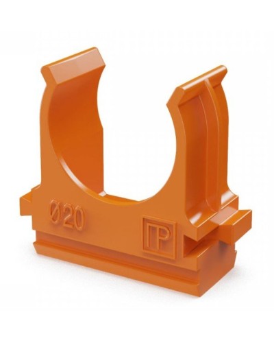 Крепёж-клипса для труб АБС-пластик оранжевая D20 (100 шт) (PR13.0064). Крепление для труб ПВХ. Промрукав во Владимире
